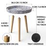 Stone Marble Round Indoor Side Tables with Detachable Wooden 3 Legs, Versatile Tray Table, Perfect For Round Coffee Table Tea, and Relaxation Time 15 Inch Bohemian Image 3