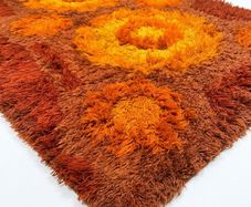 Vintage Retro Mid Century Scandinavian Wool Rug