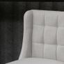 Set of 2 Bar Stools with Button Tufting, Solid Wood, incl. Footrest, 47 cm x 50 cm x 101 cm, Gray + Natural Image 4