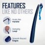 Shoe Horn, Extra Long Handled Navy Plastic Shoe Horn for Taking Boots on and off with Comfort Grip, Long Shoe horn for Men, Women Image 3