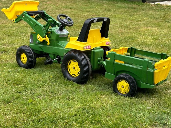 Rolly Toys John Deere loader tractor trailer
