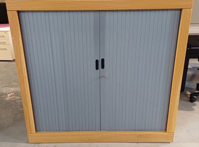 Oak Wooden Tambour Cabinet