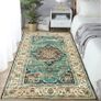 Washable Rugs Small Non Slip Area Rugs for Bedroom Vintage Boho Rug Soft Short Pile Rug Machine Washable Rugs Living Room Indoor Entry Floor Rug Non Shedding Dense 60x110CM Rugs Blue Image 2