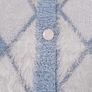Peoeha Vintage Dusty Blue & Cream Fluffy Fuzzy Argyle Knit Button-Front Rose Cardigan Size L Image 4