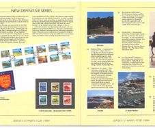 1989 Jersey (Channel Islands) Stamp Year Book (softback) issued by Jersey Post with 14 images of content