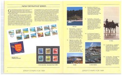 1989 Jersey (Channel Islands) Stamp Year Book (softback) issued by Jersey Post with 14 images of content