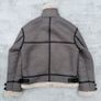 Grey Zara Shearling Bomber Aviator Jacket Image 8