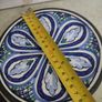 Handmade Pottery Plate Blue White Decorative Wall Hanging Snacks Hand Painted Image 2