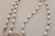 Freshwater Pearls with Tourmaline Gemstone Beads Necklace