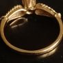 Vintage gold enamel & ruby dress ring size J1/2 Image 7