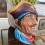 Early Vintage Legend Products Bossons Style Hand Painted Chalkware Wall Mount Bust Image 2