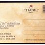 2012 Ireland Stampa Exhibition Card Showing Titanic Ticket on Front. Measures 105mmX147mm. Image 3