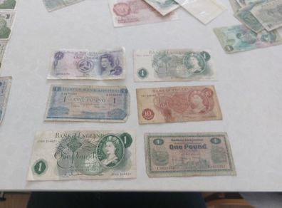 old uk and northen banknotes