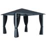 Gazebo with Curtain 300x300 cm Anthracite Aluminium Image 3