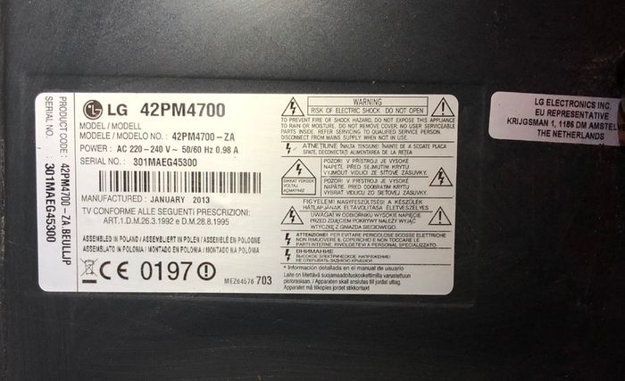 LG plasma TV (broken)