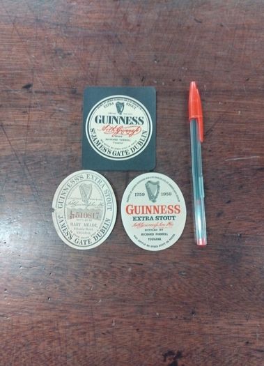 3 Vintage Guinness Youghal Bottle labels