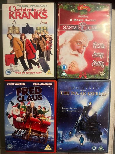 Christmas DVD Bundle 6 Movies Santa Clause 1 2 3 Polar Express Fred Claus