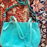 Turquoise Leather Tote, 16.5" x 12" Image 5