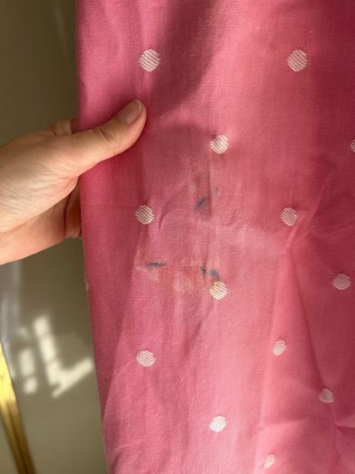 Pink Polkadot Interlined Curtains