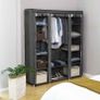 XXL wardrobe, folding cupboard, fabric cabinet with clothes rail, 3 roll-up doors, camping cupboard, 175 x 150 x 45 cm, Image 2