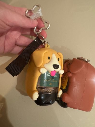 Bath and body works sanitiser and dog poo bag dispenser