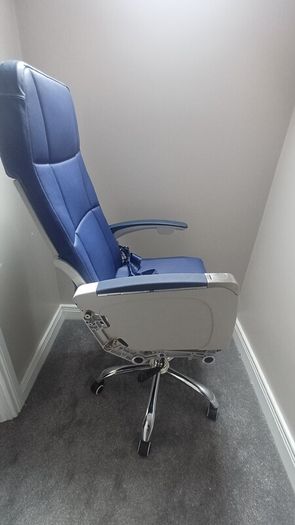 Airbus A320/A321 Aircraft Seat Swivel Office Chair | Genuine Airline Seat with Tray Table & Life Jacket