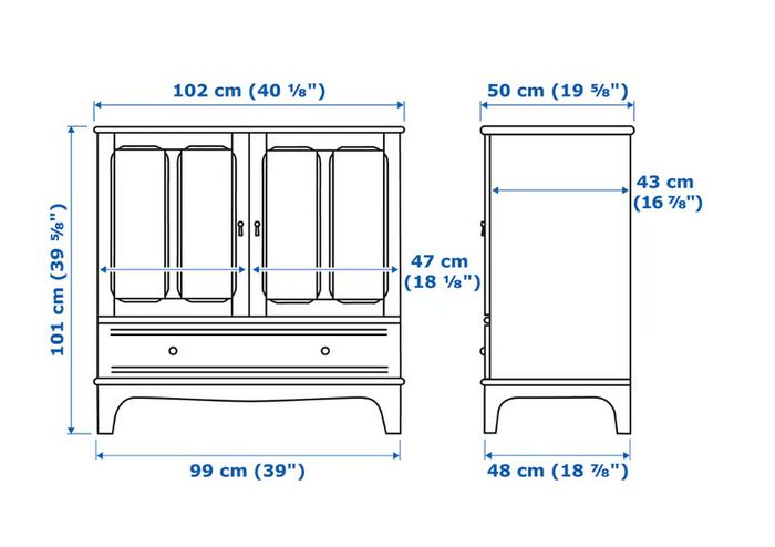 LOMMARP Cabinet, dark blue-green