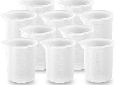 10 Pcs 100ml Silicone Measuring Cups,Precise Scale Squeeze and Pour Liquid Measure Cup for Handmade Craft Resin DIY Glue Tools Non-Stick Mixing Cups (FREE POSTAGE)