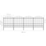 Garden Fence with Spear Top Steel (0.5-0.75)x5.1 m Black Image 5