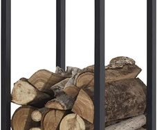 Firewood Rack Wooden Shelter for Indoor and Outdoor Use Wood Storage Made of Steel Firewood Stand Black