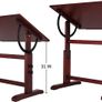 Wood Drafting Table,Artist Drawing table with Height Adjustable & Tilting Large Surface Tabletop,Studio Painting table,Art Craft desk for Writing,Reading,Working Desk,Walnut Colour (FREE POSTAGE) Image 3