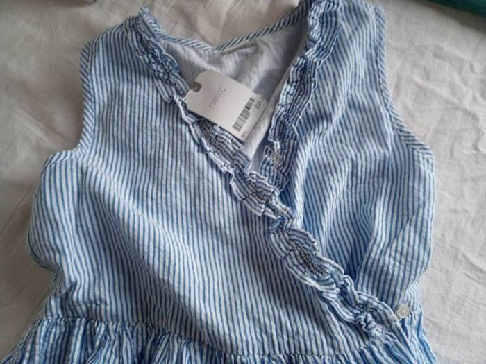 Next pretty blue and white stripped dress