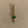 Vintage Gold-Tone Green Stone Tie Clip Image 5
