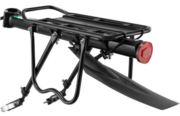 Bike Pannier Rack Rear Bike Rack Mountain Bike Rack Bicycle Rear Rack Carrier with Reflector Adjustable Bike Luggage Cargo Quick Release Cycling Seatpost Rack Black, 50KG Capacity (FREE POSTAGE)
