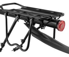 Bike Pannier Rack Rear Bike Rack Mountain Bike Rack Bicycle Rear Rack Carrier with Reflector Adjustable Bike Luggage Cargo Quick Release Cycling Seatpost Rack Black, 50KG Capacity (FREE POSTAGE)