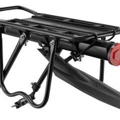 Bike Pannier Rack Rear Bike Rack Mountain Bike Rack Bicycle Rear Rack Carrier with Reflector Adjustable Bike Luggage Cargo Quick Release Cycling Seatpost Rack Black, 50KG Capacity (FREE POSTAGE)