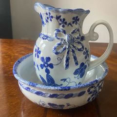 Wash Bowl And Jug Vintage Regency Ironstone