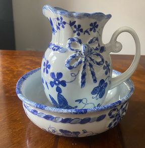 Wash Bowl And Jug Vintage Regency Ironstone