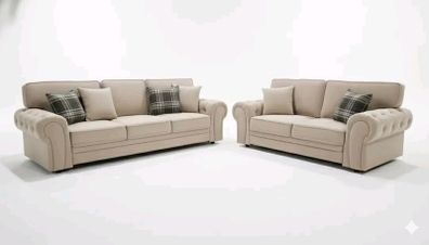 Verona Beige Fabric Scatter or Fullback Cushions Sofa