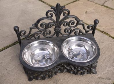 Dog Bowl Double Medium Black D1413
