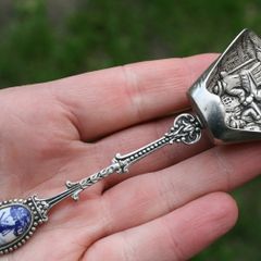 Dutch Silver Souvenir Spoon Shovel With Windmill On Handle Holland 4,5 Long