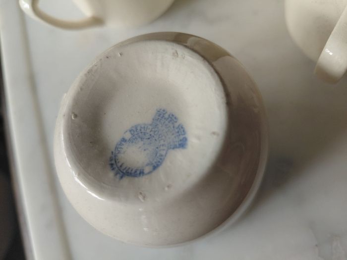 set of 19 French espresso cups Badonviller France
