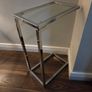 set of 3 glass chrome tables Image 3