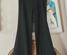 Topshop Y2K mid rise black flared wide leg ladies trousers Size 10
