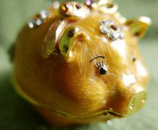 Enamel Pig Trinket Box