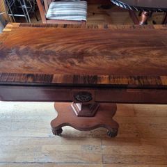 Antique foldover cards table