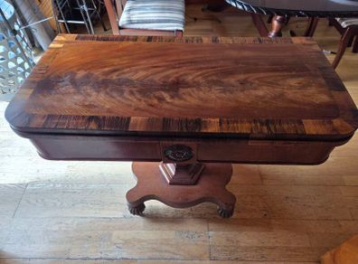 Antique foldover cards table