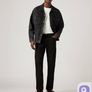Mens Levis 502" Taper Jeans in black. Image 5