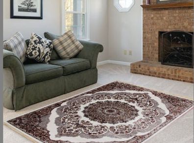 Classic Beige Brown Oriental Style Living Room Rug 160x230 cm  Soft Polyester C