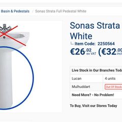 Sonas Strata Full Pedestal White